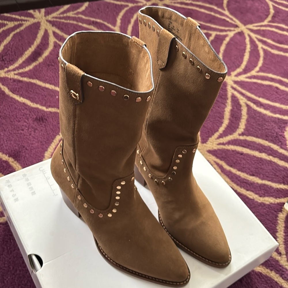 COACH suede booties like new
